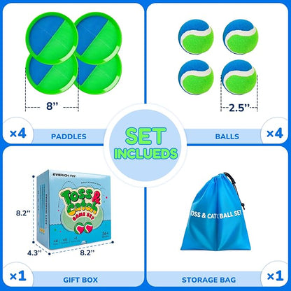 Upgraded Toss and Catch Ball Game Set, Beach Pool Toys Outdoor Games for Kids Toys, Outside Family Lawn Yard Games, for Boys Girls 3 4 5 6 7 8 9 10 11 12 Years Old