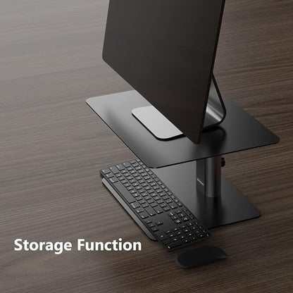 Nillkin Monitor Stand for Desk, Adjustable Height Computer Monitor Stand | Ergonomic Aluminum Computer Stand for Desktop | iMac, Studio Display XDR, Dell, HP, Lenovo, Other Screen Display | Black