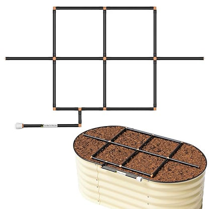 Garden Grid Watering System | Raised Garden Bed Drip Irrigation System – But Better | Pre-Assembled, Waters Every Plant Evenly, 1-Minute Setup | Square Foot Gardening Grid | US-Made (Cornerless, 2x4)