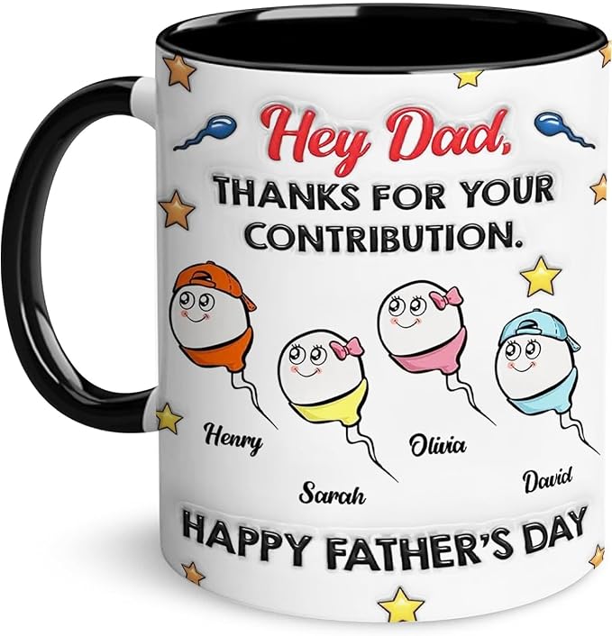 LOVELYPOD Custom Dad Mug with Kids Names, Fathers Day Mugs, Dad Gifts from Daughter Son, Fathers Day Presents, Personalized Coffee Cup, Custom Papa Gifts