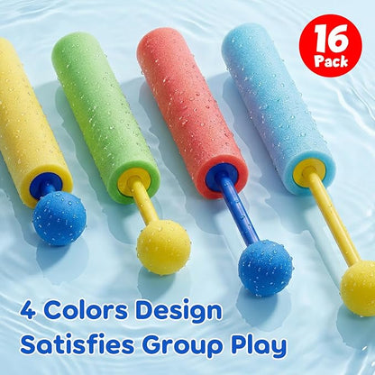 Lehoo Castle 16 Pack Water Blasters for Kids, Foam Water Guns Squirter for Kids, Squirt Guns Bulk for Pool Beach Party Favors, Summer Outdoor Toys for Boys Girls