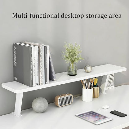 VXHCS Clamp On Desk Organizer Shelf, Desktop Extender Storage Organizer Portable No Drill Required Adjustable Floating Desks Shelf for Home Office Dorm Workstation and Study Space(23.6"x7.9")