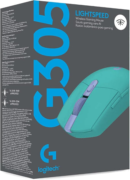 Logitech G305 Lightspeed Wireless Gaming Mouse - Mint | 12,000 DPI, Lightweight, 6 Programmable Buttons, 250h Battery, On-Board Memory, Compatible with PC and Mac