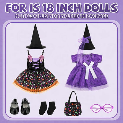 Kajaia 8 Pcs Doll Clothes 18 Inch Doll Clothes and Accessories Dress Flip Flops Hat Outfit Swimsuit Accessories for 18 Inch(Cute)
