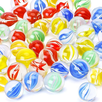 LovesTown 100PCS Glass Marbles Bulk, for Kids Marble Run Game, DIY and Home Decoration