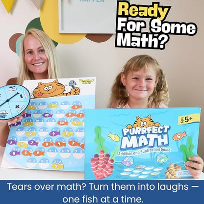 Pidoko Kids Purrfect Math | Math Games for Kids Ages 5+ | Addition and Subtraction Magnetic Fish Game