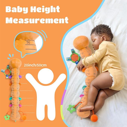 Baby Toys Musical Caterpillar Interactive Multicolored Infant Toy Crinkle Rattle Soft with Ring Bell Stuffed Cuddly Baby Toy with Ruler Design Educational Toddler Plush Toy for Preschool | Stuffed Animals Tummy Time Teething Toys with Mirror Pull Strin...