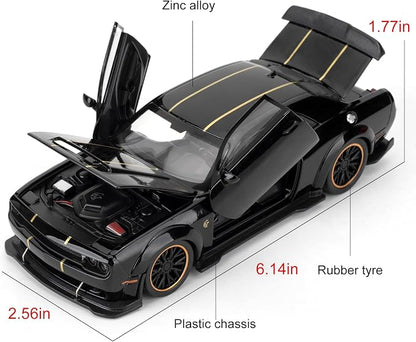 WAKAKAC Compatible for Hellcat Toy Cars, Pull Back Die-cast Vehicles, Collectible Cars with Sounds＆Lights for Kids Boys Girls and Adults, Gift Black