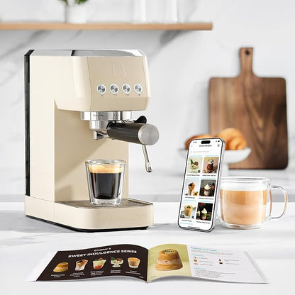 CASABREWS 3700 Essential Espresso Machine, Stainless Steel Espresso Maker | 20-Bar Italian Pump, Powerful Steam Wand, 43.9oz Removable Water Tank, Compact Espresso Maker for Home, Cappuccino & Latte