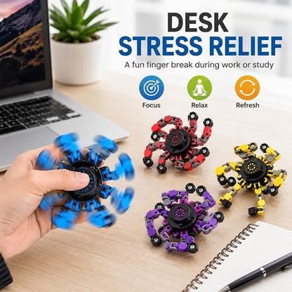 12PCS Transformable Fidget Spinner Toys for Kids and Adults | DIY Robot Chain Fidget Toys, Sensory Toys for Stress Relief, Party Favors, Classroom Rewards & Birthday Gifts