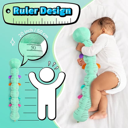 LIGHTDESIRE Baby Toys 6-12 Months Musical Caterpillar,Stuffed Animals Infant Toys 0-6 Months Sensory Toy with Ruler Design,Crinkle&Ring Bell,Baby Teething Toys for Tummy Time Boy Girl Gifts (Blue)