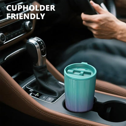 TILUCK 20 oz Insulated Coffee Tumbler with BPA-Free Lid | Travel Coffee Mug, Dishwasher Safe, Cup Holder Friendly,Double-Wall Vacuum Insulation for Hot & Cold Drinks,GlitterBluePurple