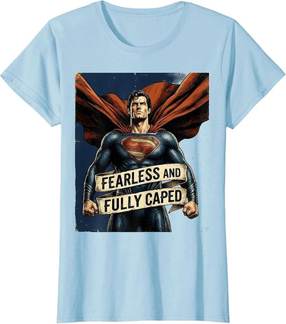 Fearless and Fully Caped Superhero Design T-Shirt