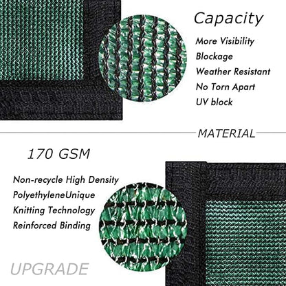 UPGRADE Privacy Fence Screen 3'x8' Dark Green Outdoor 90% Visibility Blockage 170 GSM Mesh Shade Cover Panels for Backyard,Balcony,Home Decoration with Zip Ties,Customized Avaliable