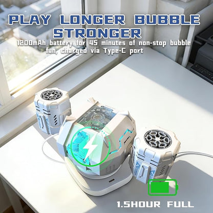 Remote Control Rotating Bubble Machine, Rechargeable Auto Bubble Blower for Kids Party Outdoor Gift