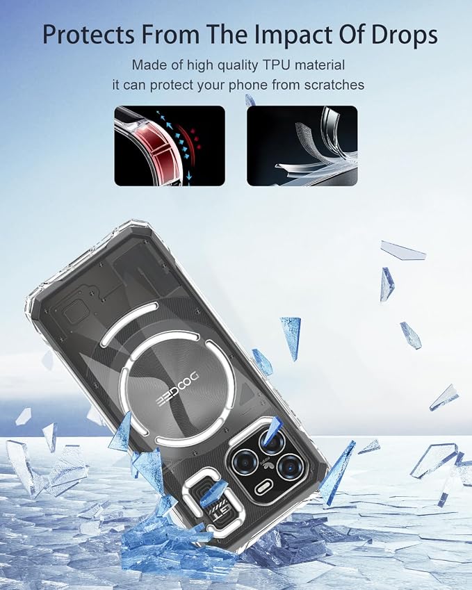 Case Cover for DOOGEE Blade GT AI 5G, Phone Case with Ring Buckles and Lanyards, Premium TPU Material Protective Shell, Protective Cover with Scratch and Anti-Fingerprint, Transparent