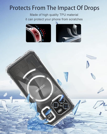 Case Cover for DOOGEE Blade GT AI 5G, Phone Case with Ring Buckles and Lanyards, Premium TPU Material Protective Shell, Protective Cover with Scratch and Anti-Fingerprint, Transparent