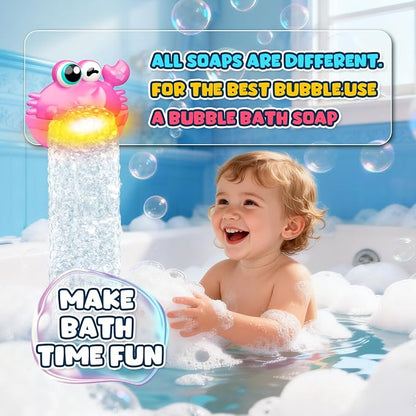 Bath Toys for Kids Ages 1-3,Light Up Baby Bath Toys Crab Bubble Maker with Colourful Light Toddler Bathtub Birthday Gifts Easter Stocking Stuffers for Boys Girls Aged 1-3 2-4 3-5