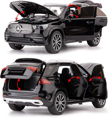 WAKAKAC Compatible for 1/24 Alloy Die-cast GLE 350 Toy Car with Sound and Light Pull Back Collection Model Car for Kids Gift (Black)