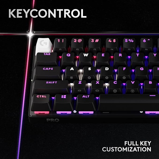 Logitech G PRO X 60% Wireless Gaming Keyboard (Linear Optical) - Black | Ultra Compact TKL 60%, Windows PC, LIGHTSYNC RGB, Dual-Shot PBT Keycaps, GX Optical Linear Switches