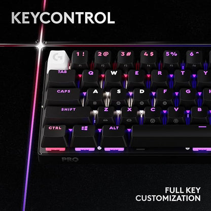 Logitech G PRO X 60% Wireless Gaming Keyboard (Linear Optical) - Black | Ultra Compact TKL 60%, Windows PC, LIGHTSYNC RGB, Dual-Shot PBT Keycaps, GX Optical Linear Switches