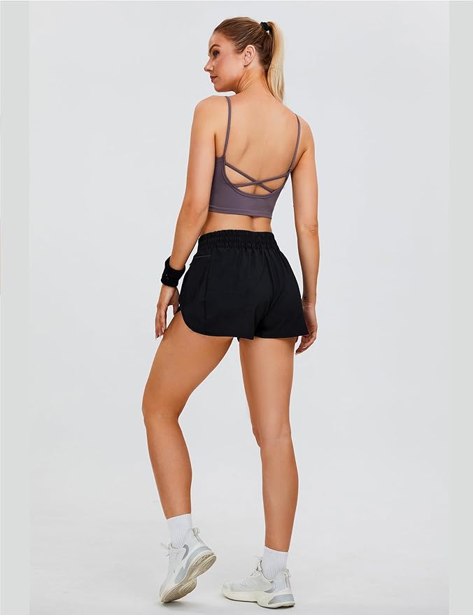 Blooming Jelly Women's Quick-Dry Running Shorts Workout Sport Layer Active Shorts with Pockets 1.75"