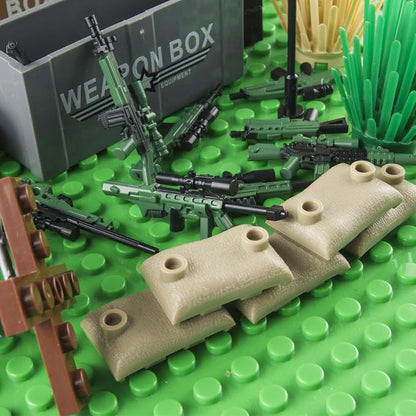 44 Pcs Weapons Pack Military 4 Countries Weapons Accessories Toys Military Equipment Battle Blocks Bricks Compatible with Major Brand, 3 Years Old and up