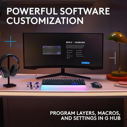 Logitech G512 X 98 TMR + Tactile Switch Mechanical Gaming Keyboard - Black | Hot-Swappable 9x TMR Rapid Trigger + Tactile Mechanical Switches, Gasket, PBT Keycaps, <8K, LIGHTSYNC RGB, for PC & Mac