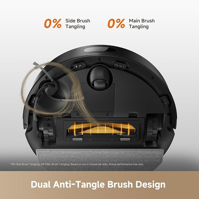 dreame D20 Air Plus Robot Vacuum and Mop, 20,000Pa Powerful Suction | 120-Day Self-Emptying with 4L Dust Bag, Anti-Tangling Tech, Edge-to-Corner Cleaning, Deep Carpet Cleaning, 360° Navigation