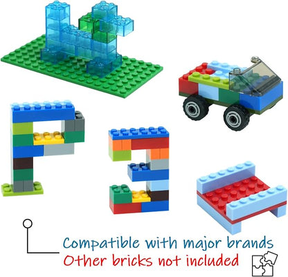 Classic Base Plates Building Pieces, 122PCS 13 Sizes Small Baseplates in Mix Color, Bulk Building Flat Platform Base Compatible with Major Brands Parts and Pieces