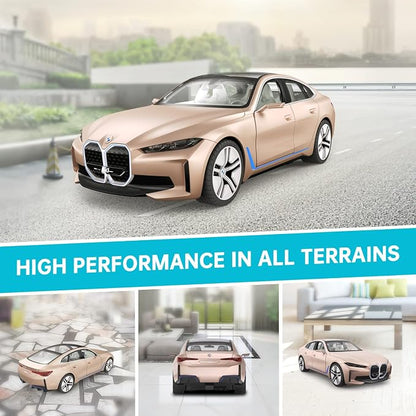 RASTAR BMW i4 Remote Control Car, 1/14 BMW i4 Concept RC Toy Car Golden BMW Model Car Diecast for Kids Boys Adults