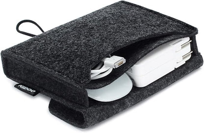 NIDOO Portable Felt Storage Bag, All-Purpose Carrying Bags, Electronics Accessories Protective Case for MacBook Power Adapter, Mouse, Cellphone, Cables, Power Bank, Portable External Hard Drive, Black