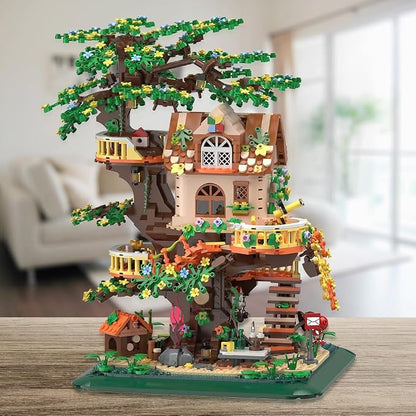 RAVAYO Forest Tree Building House Blocks Set with LED, Creative Toy for Adults Teen 14+, Mini Brick 2071pcs