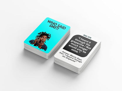 Kinfolk Who Said Dat: R&B Trivia Card Game – Name That Artist Challenge Featuring 76 Classic Lyrics & Quotes | Fun Music Game for Teens & Adults | Great for Parties, Cookouts & Late-Night Laughs