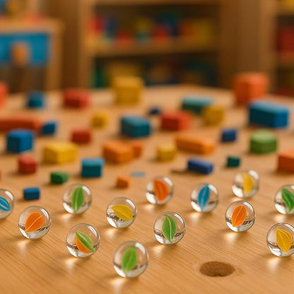 LovesTown 60PCS Glass Marbles Bulk, for Kids Marble Games DIY Home Decoration, Cats Eyes Styles (Pack of 2)