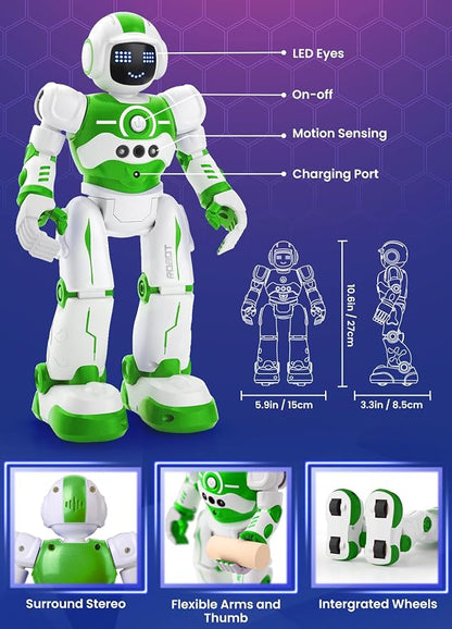 Robot Toys for Kids,Programmable Remote Control Smart Walking Dancing Robot Toy with Gesture & Sensing for Age 4 5 6 7 8 9 10 Year Old Boys Girls for Birthday Present,Green