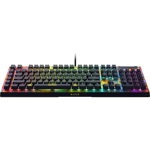 Razer BlackWidow V4 X Mechanical Gaming Keyboard, Pokémon Edition | Green Switches Tactile & Clicky, 6 Macro Keys, Chroma RGB, Doubleshot ABS Keycaps, Sound Dampening & Stabilizers