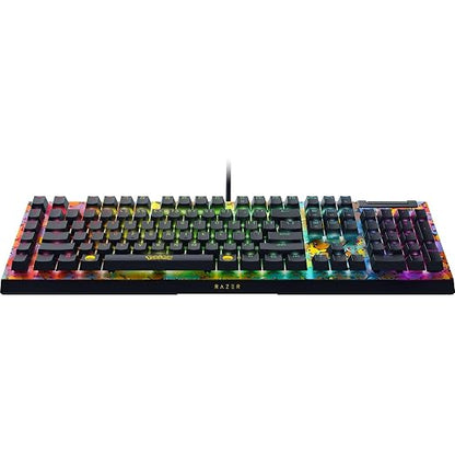 Razer BlackWidow V4 X Mechanical Gaming Keyboard, Pokémon Edition | Green Switches Tactile & Clicky, 6 Macro Keys, Chroma RGB, Doubleshot ABS Keycaps, Sound Dampening & Stabilizers