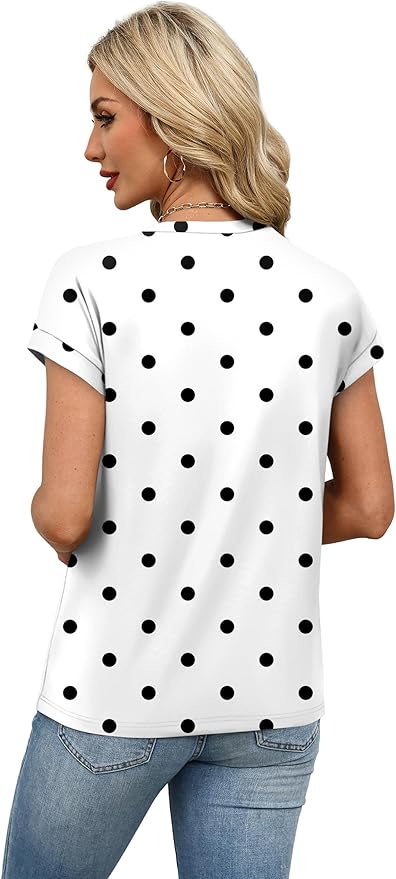 Alaroo Womens Summer Tops Short Sleeve Shirts Crew Neck Tshirt Cute Trendy Tunic Blouses (S-3XL)