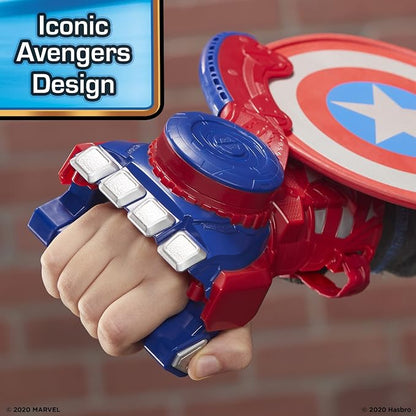Marvel Nerf Power Moves Avengers Captain America Shield Sling Disc-Launching Toy for Kids Roleplay, Toys for Ages 5 and Up (Amazon Exclusive)
