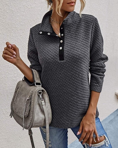 BTFBM Women Fashion Quilted Pattern Lightweight Zipper Long Sleeve Plain Casual Ladies Sweatshirts Pullovers Shirts Tops