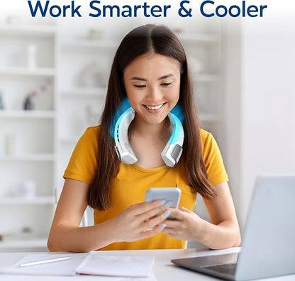 Arctic Air Freedom Personal Air Cooler - Portable 3-Speed Neck Fan, Hands-Free Wearable Design, Lightweight, Cordless And Rechargeable