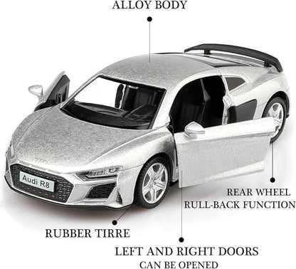 TOKAXI 1/36 Scale Audi R8 Diecast Model Cars,Pull Back Vehicles Toy Cars,Cars Gifts for Boys Girls