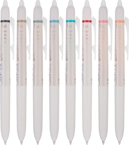 Pilot FriXion Waai Erasable Gel Pens, 8-Pack Pouch, Extra Fine Point 0.5 mm, Assorted Colors, FriXion Erasable Pens - For School, Journaling & Office Writing