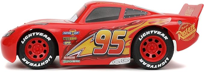 Jada Toys Pixar Cars 1:24 Lightning McQueen RC Remote Control Car 2.4 GHz Red Toys for Kids