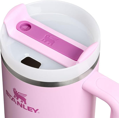 STANLEY Quencher H2.0 Flow State Tumbler, 40 oz, Cherry Blossom | Handle and Straw | 3-Position Lid | Cup Holder Compatible for Travel | Insulated Stainless Steel Cup | BPA-Free