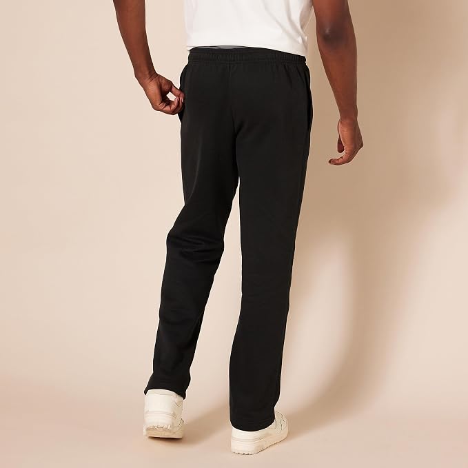 Amazon Essentials Men's Relaxed Straight Leg Fleece Open Bottom Sweatpant (Available in Big & Tall)