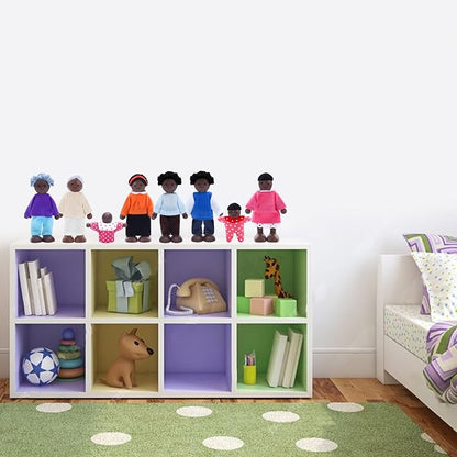 ONEST 10 Pieces Wooden Dollhouse Family Set Mini People Figures Sets Dollhouse Dolls Wooden Doll Family Pretend Play Figures Accessories for Pretend Doll House