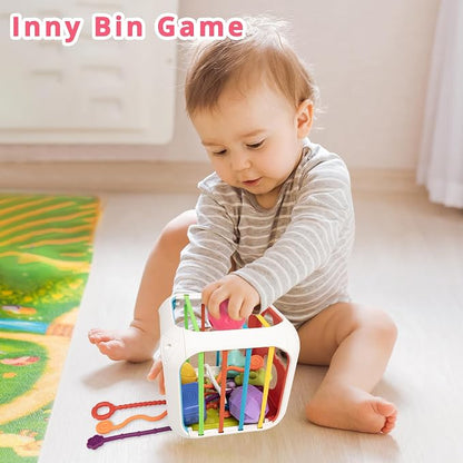 Aprilwolf Montessori Toys for Toddlers, 7-in-1 Activity Cube, Shape Sorter Toy| Baby Developmental Learning Toys| First Birthday Gifts