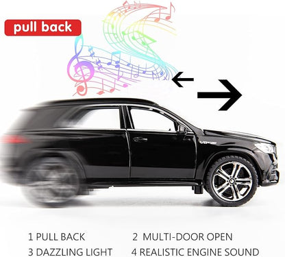 WAKAKAC 1/32 Scale AMG GLE 63S SUV Toy Car, Alloy Diecast Collectible Pull Back Car Model with Light and Sound Toy Vehicles for Adults Boys Girls Gift Toy(Black)
